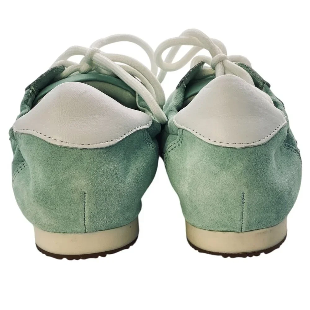 Tory Burch Mint Green & White Leather & Suede Sneakers Womens Size 7.5M - Picture 11 of 13